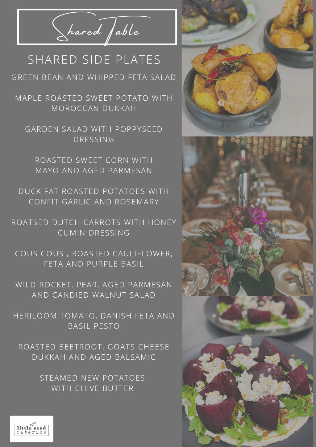 Our Menus Little Seed Catering Central Coast Newcastle Sydney